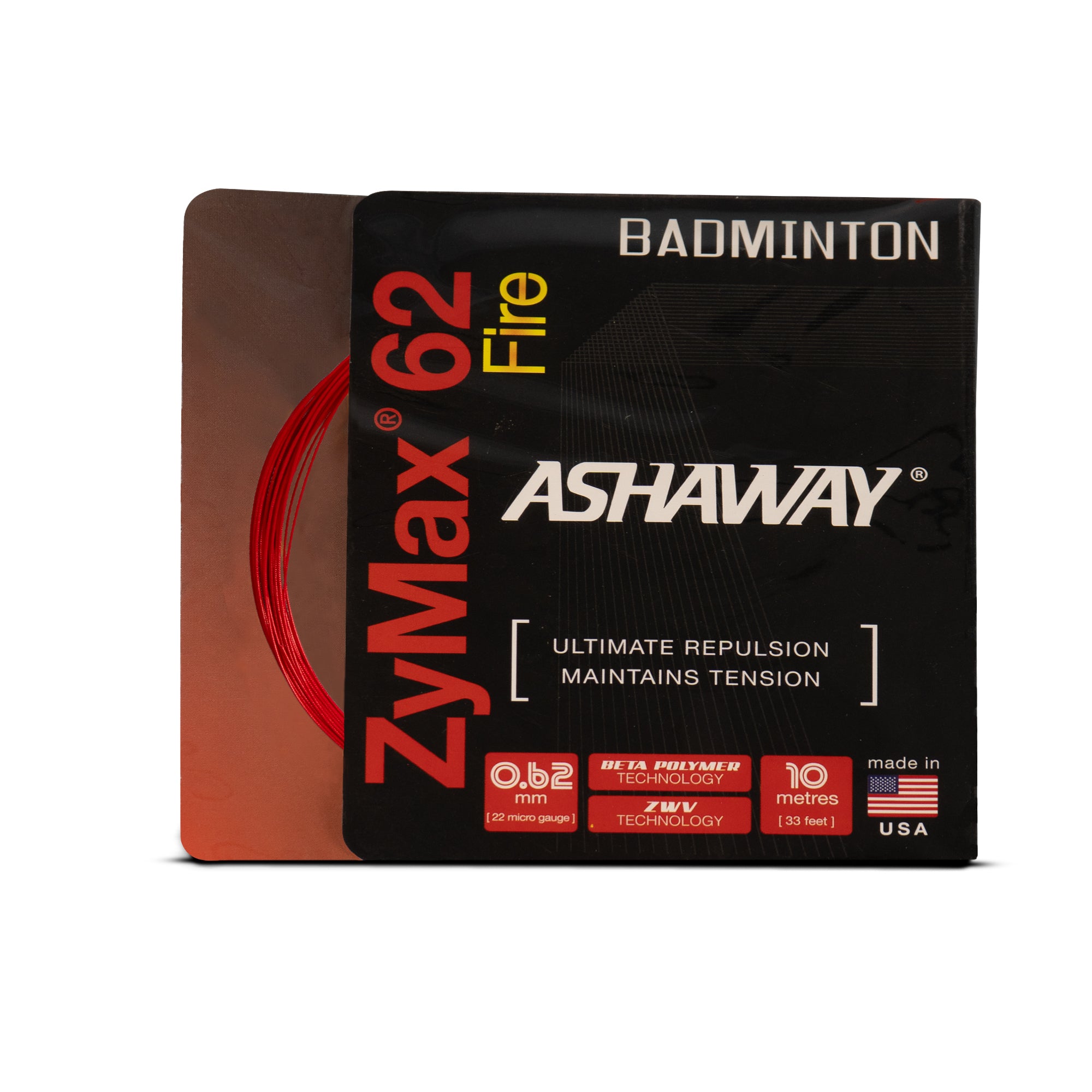 ASHAWAY ZyMax 62 Fire Badminton String (Assorted Colors)