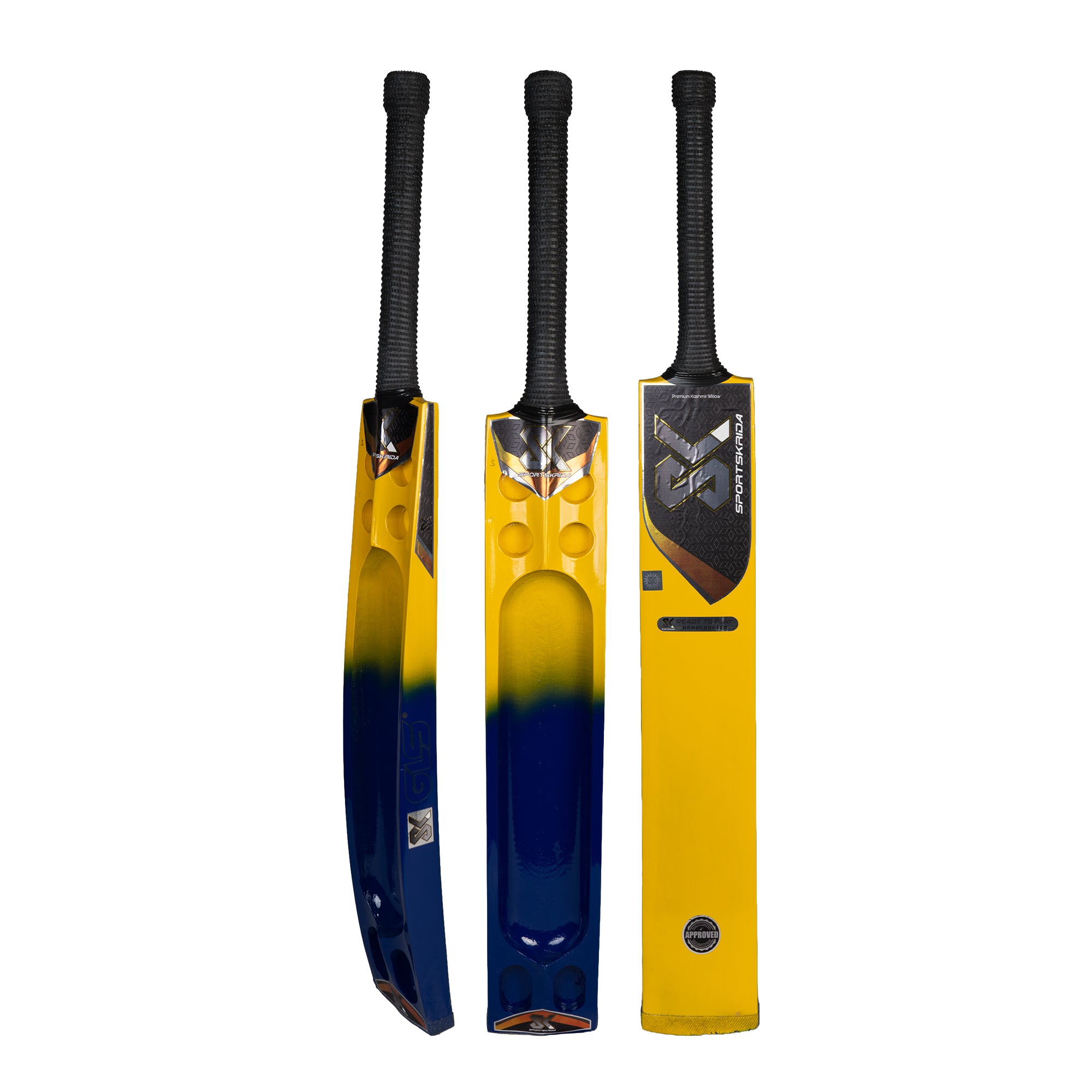 SK Kashmir Willow Triple Blade Scoop Tennis Cricket Bat – CSK Edition
