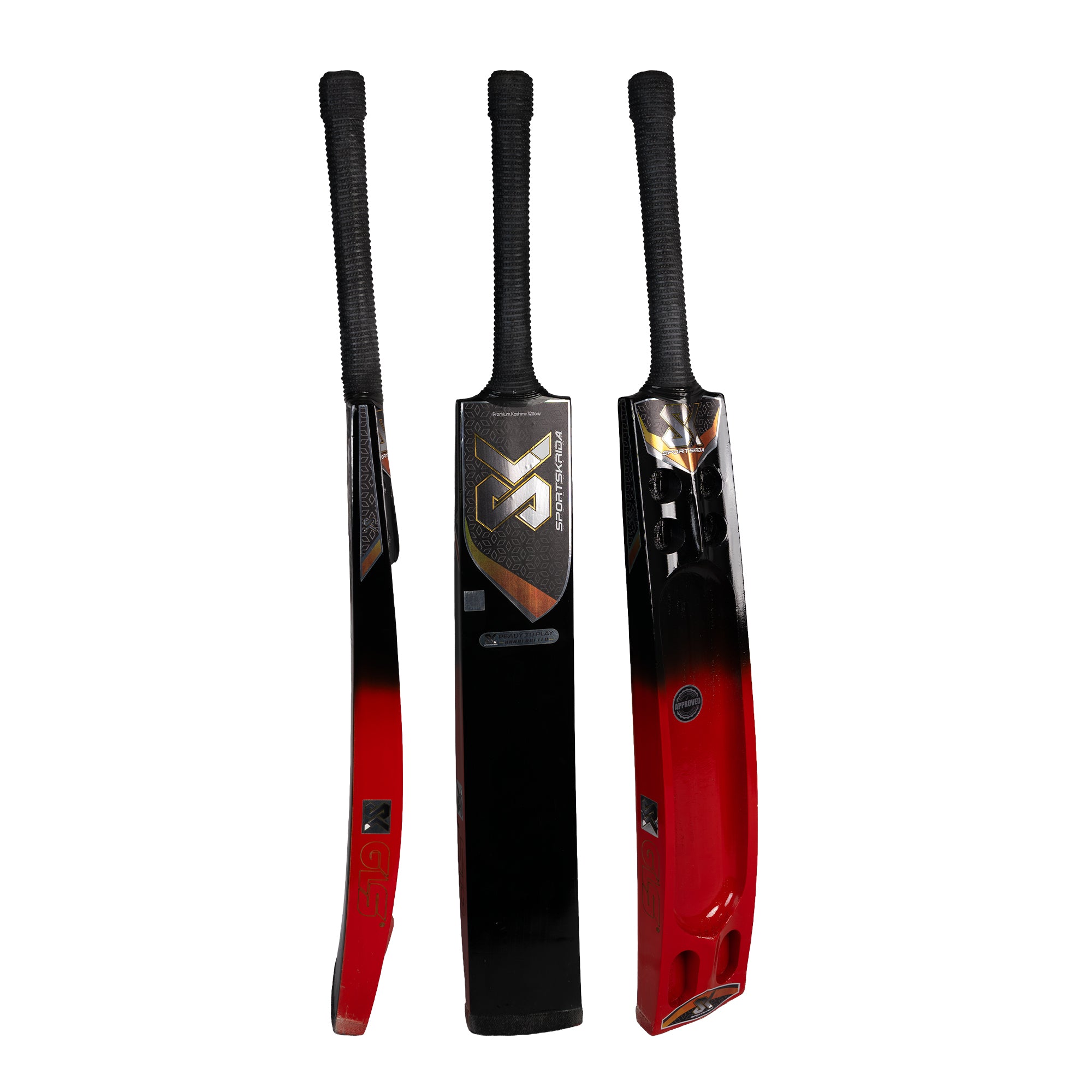 SK Kashmir Willow Triple Blade Scoop Tennis Cricket Bat – RCB Edition