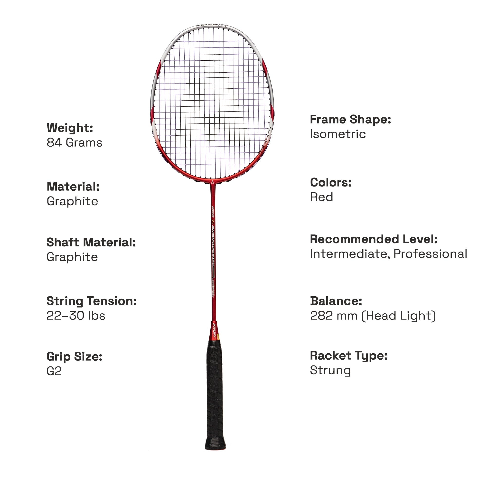ASHAWAY TI 130 Mesh Red