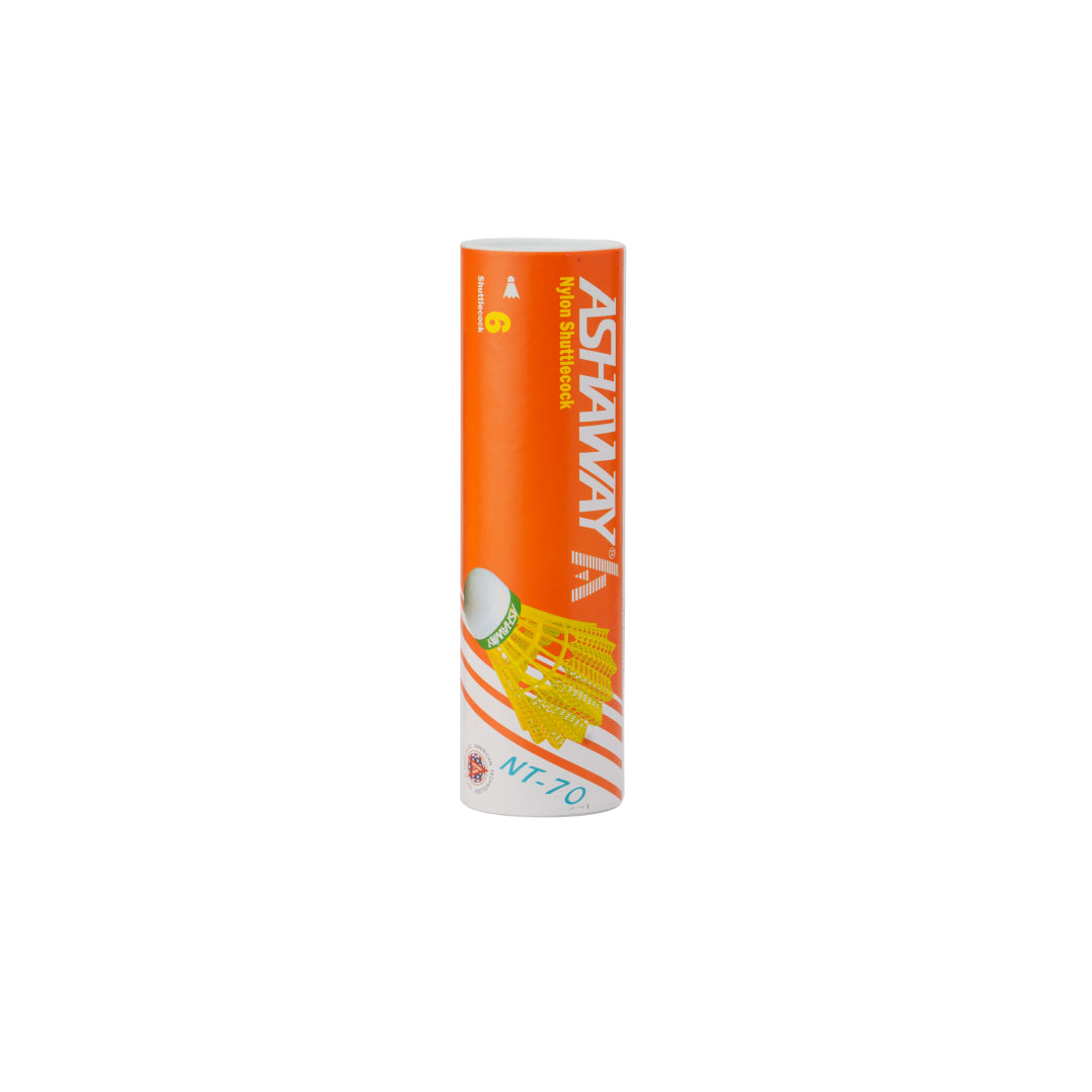 ASHAWAY NT-70 Nylon Shuttlecock – Ideal for Beginners (6pcs Tube)