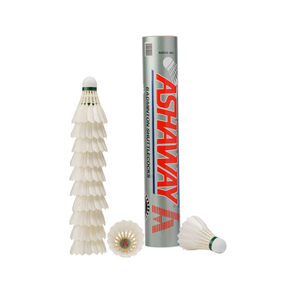 ASHAWAY OFFICIAL 77 Feather Shuttlecock – Ideal for Professional Players (12pcs Tube)