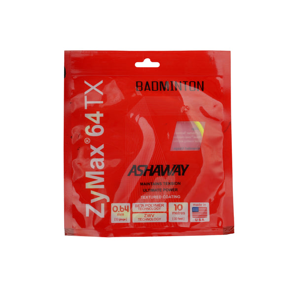 ASHAWAY ZYMAX 64TX Badminton String – 0.64mm (Assorted Colors, 10m)