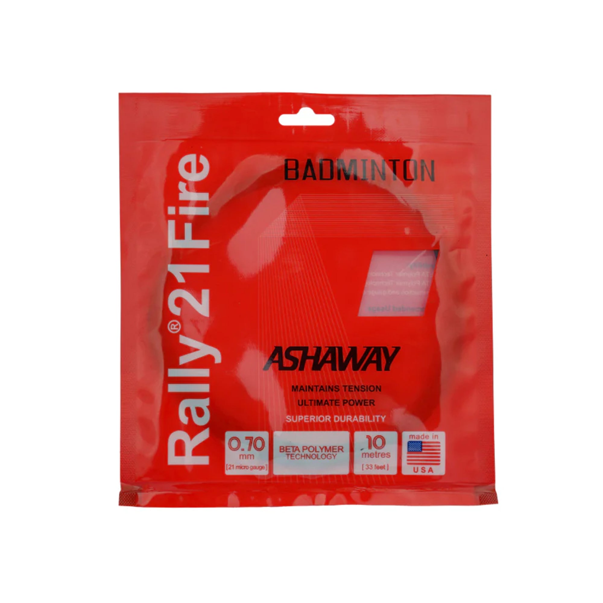 ASHAWAY RALLY 21 Badminton String – 0.70mm (Assorted Colors, 10m)